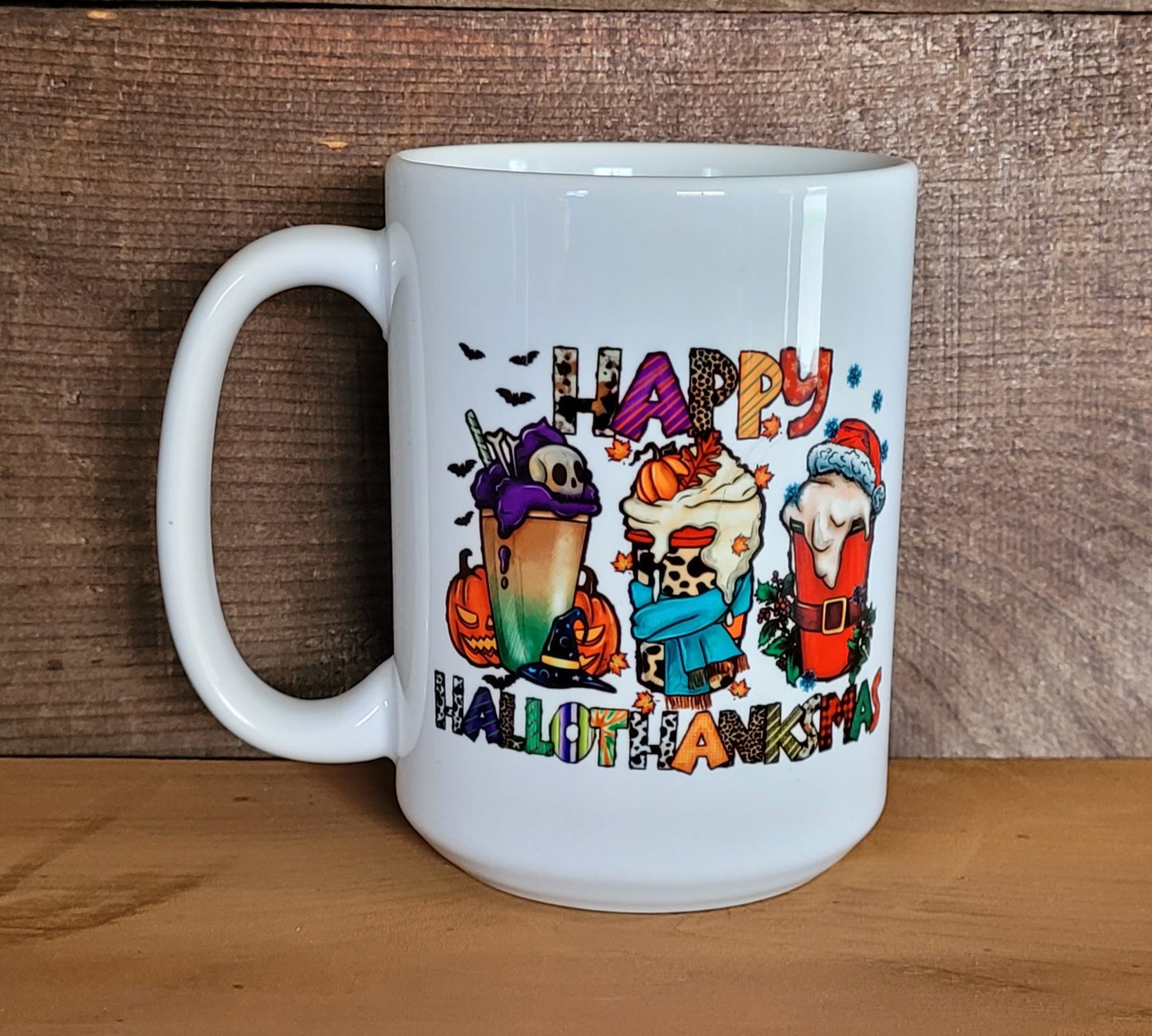 Happy Hallothanksmas Mug