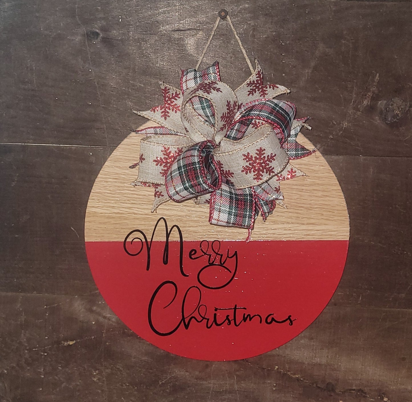 Merry Chrristmas Wooden Door Sign