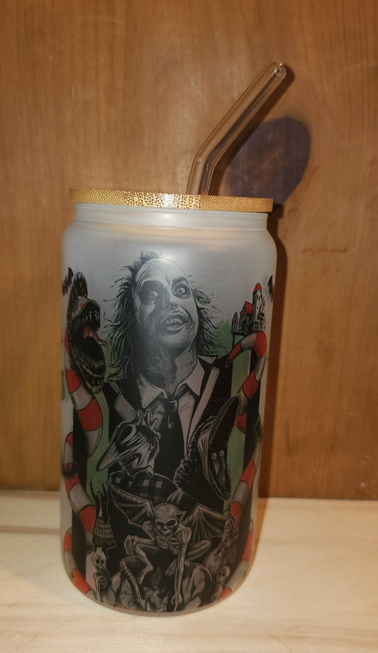 Beetlejuice Never Trust The Living Glass Can Tumbler