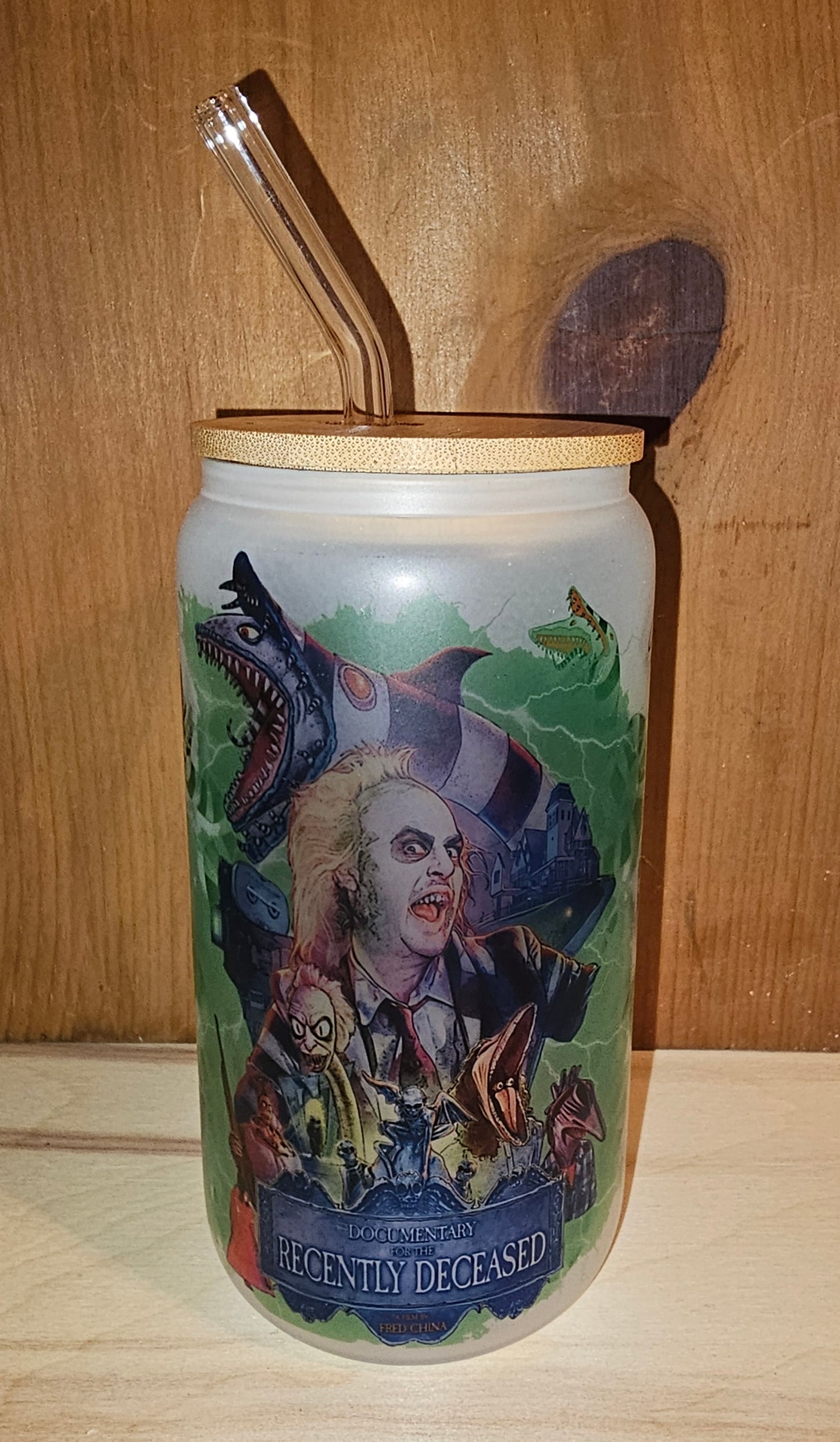 Beetlejuice Showtime Glass Can Tumbler