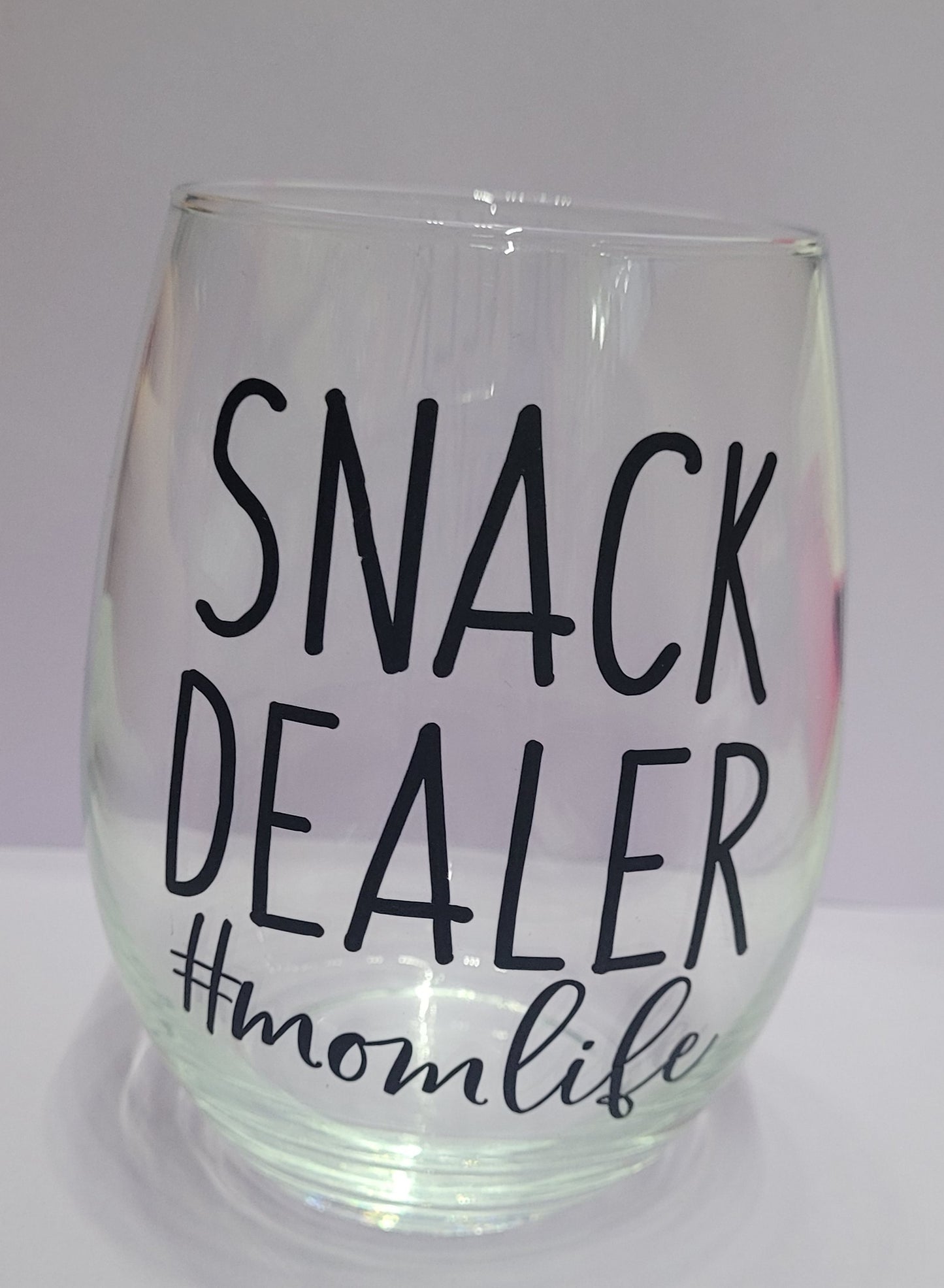 Snack Dealer #momlife Wine Glass