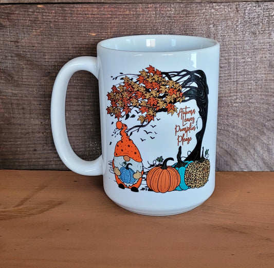 Autumn Leaves Pumpkins Please Mug